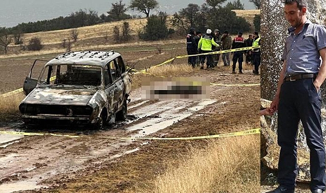 Yanmış otomobilin yanında bulunan cesedin, kayıp başı aranıyor
