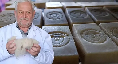 Koyun yününden sabun üretti