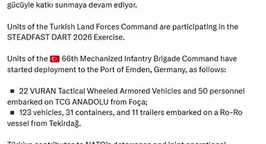 Nato'nun STEADFAST DART 2026 Tatbikatı için personel ve araçlar hareket etti