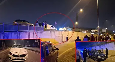 Savrulan kamyonet iki araca çarptı.