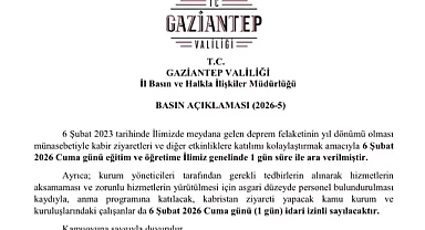 Asrın felaketinin yıl dönümünde Gaziantep'te eğitime bir günlük ara verildi
