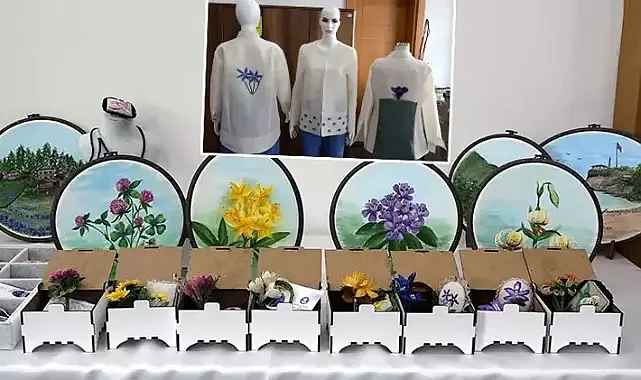 Endemik bitkiler takı ve kumaşa, duygular maniye dökülüyor