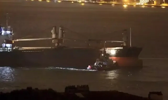 Sarıyer'de kurtarılan kargo gemisi, bu kez fırtınada sürüklendi