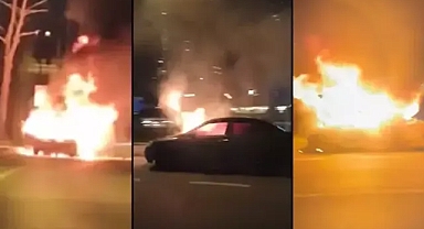 İstanbul'da; bir araç aniden küle döndü