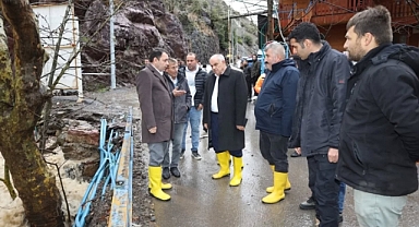Kaymakam Gültekin ve Başkan Öztürk’ten sel bölgesinde inceleme