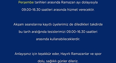 Kayseri Büyükşehir’in spor tesislerinde Ramazan düzenlemesi