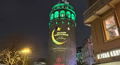 Ramazan ayına yönelik görseller Galata kulesinde 