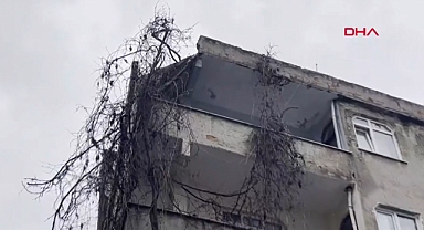 4 katlı apartmanda panik!