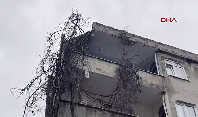 4 katlı apartmanda panik!