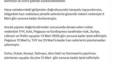 Bakan Uraloğlu: İran dahil 5 ülkeye seferler bir süreliğine iptal edilmiştir