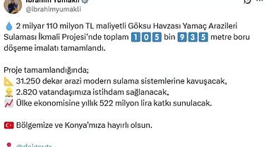Bakan Yumaklı: Göksu Havzası Yamaç Arazileri projesine milyarlık bütçe ayrıldı