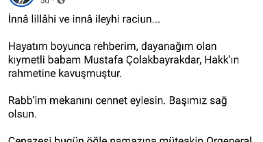 Başkan Çolakbayrakdar'ın acı günü