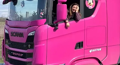  Bir anne 5 yıldır Pembe renkli TIR'ı ile uluslararası taşımacılık yapıyor