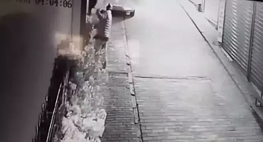 Camı açamayan hırsız, kapıdaki değerli süs ağacını söktü; o anlar kamerada