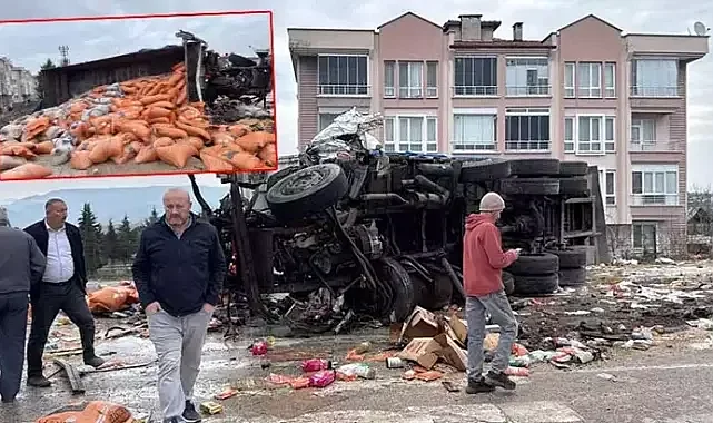 Fren sisteminde arıza olduğu iddia edilen kamyon, 4 araca çarptı: 19 yaralı