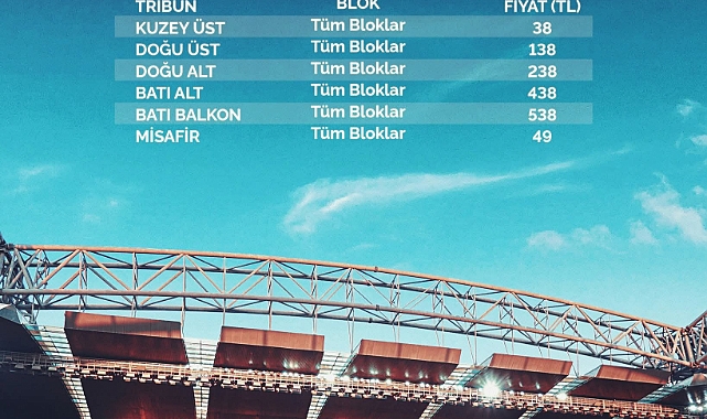 Kayserispor, Trabsonspor maçı bilet fiyatlarını açıkladı
