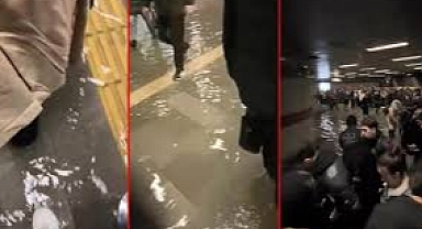 Mecidiyeköy metro alt geçidini su bastı; vatandaşlar yürümekte zorlandı