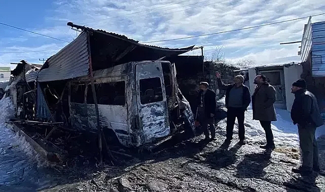 Minibüs yandı, hayırseverler sahip çıktı: iyilik ölmedi