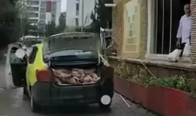 Taksinin bagajında et sevkiyatı yapan işletmeye ceza