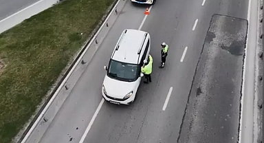 Zeytinburnu D-100 yan yolda dronlu 'kaynak' denetimi