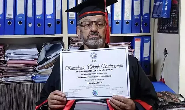 77 yaşında mezun olan arzuhalciye rektörden özel davet