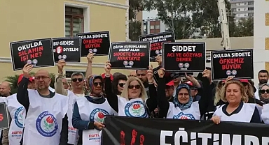 Adana'da öğretmenler şiddete dur diyor