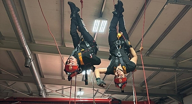 Kayseri OSB itfaiyesinde zorlu parkurlarda eğitim