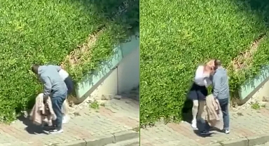 Sokak ortasında tartıştığı kadını yumruklayarak darbetti