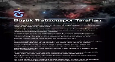 Trabzonspor'dan, sağduyu çağrısı!
