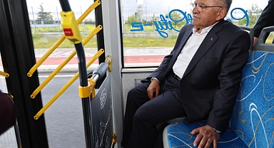 Başkan Büyükkılıç, elektrikli otobüsün test sürüşüne katıldı, toplu taşımada yeşil dönüşüm 