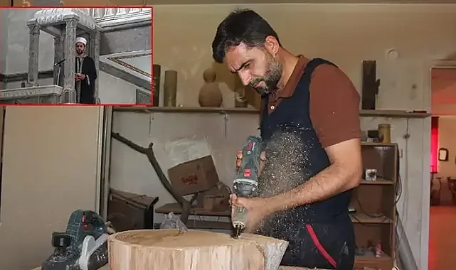 İmam, atık odunları eşyaya dönüştürüyor