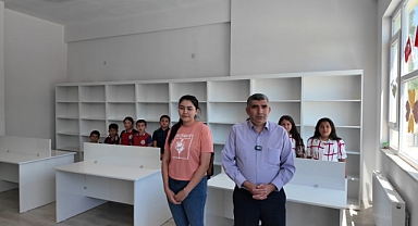 Öğrenci dostu Büyükşehir, Akkışla'da ilkokul kütüphanesi'ni dizayn etti