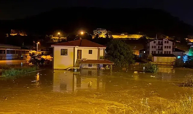 Sakarya'da sağanakta dere taştı; evleri ve tarım arazilerini su bastı