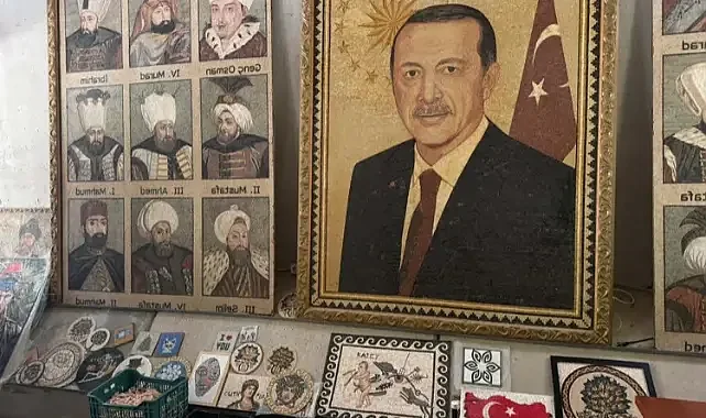Suriyeli sanatçılardan; 100 bin mozaik ile Erdoğan portresi!