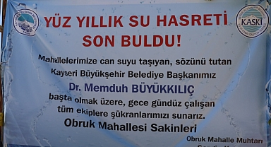Büyükşehir'in su sorununu çözdüğü Obruk'tan Başkan Büyükkılıç'a teşekkür: 